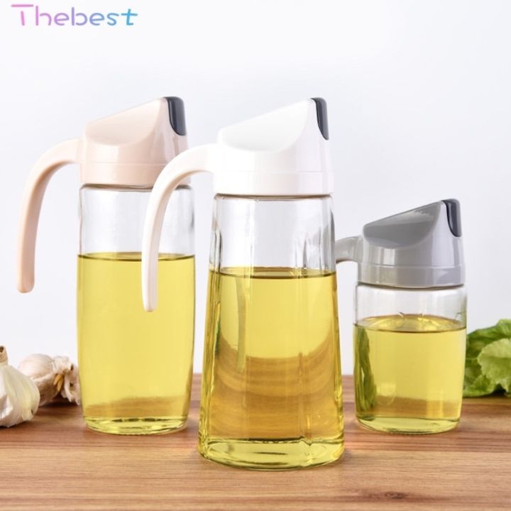 630ml Portable Kitchen Glass Oil Can Cruet Bottle Condiment Dispenser ...