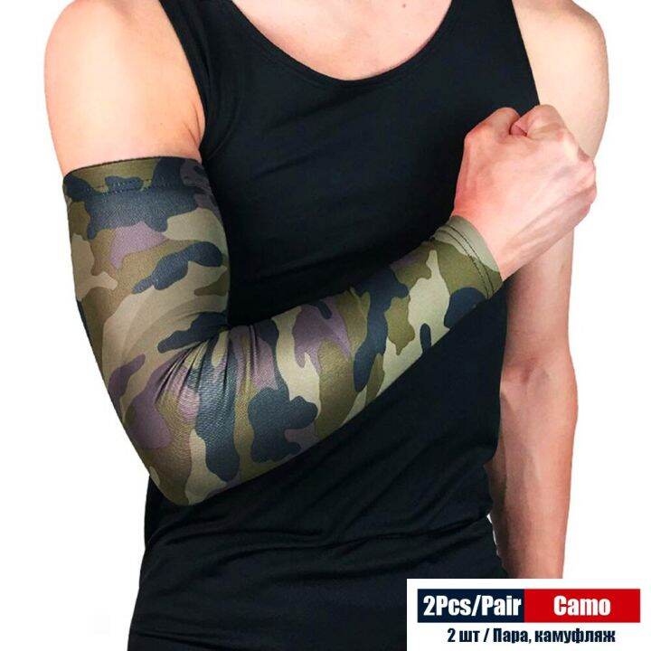 2pcs-pair-long-arm-sleeves-uv-protection-compression-sports-sleeve-cycling-hiking-golf-basketball-driving-fishing-elbow-cover-sleeves