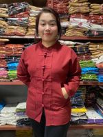 เสื้อผ้าฝ้ายเมืองเหนือ งานผ้าฝ้าย คอจีน กระดุม 7 เม็ด งานทำมือสวยงาม  handmade อก  34 36 38 40 42 44 46 48 นิ้ว