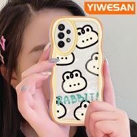 YIWESAN เคสปลอกสำหรับ Samsung M23 A23 5G ลายกระต่ายน่ารักเคสมือถือกันกระแทกแบบใสนิ่มเคสโปร่งใสลายกล้องถ่ายรูปซิลิกาเจลปกป้อง