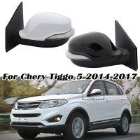 ชุดประกอบกระจกด้านข้างสำหรับรถยนต์ด้านซ้ายและขวาสำหรับ Chery Tiggo สัญญาณไฟไฟฟ้า5กระจกมองหลังอัตโนมัติเลนส์ทำความร้อน