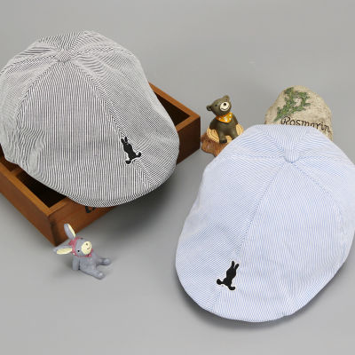 อินเทรนด์ผ้าฝ้ายหมวกเบเรต์สำหรับเด็กหมวกSolid/Stripeหมวกเบเร่ต์เด็กสาวน่ารักเด็กPeakedหมวกเบสบอลสำหรับ1-4ปี