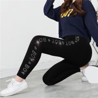 HOT HULXOIQQQEWV 573[] สีดำยืด Rhinestone ผอมกางเกงผู้หญิงกางเกงโยคะกีฬา Leggings กำมะหยี่ข้อเท้ายาวกางเกงยางยืดฤดูใบไม้ร่วงฤดูหนาว Leggings