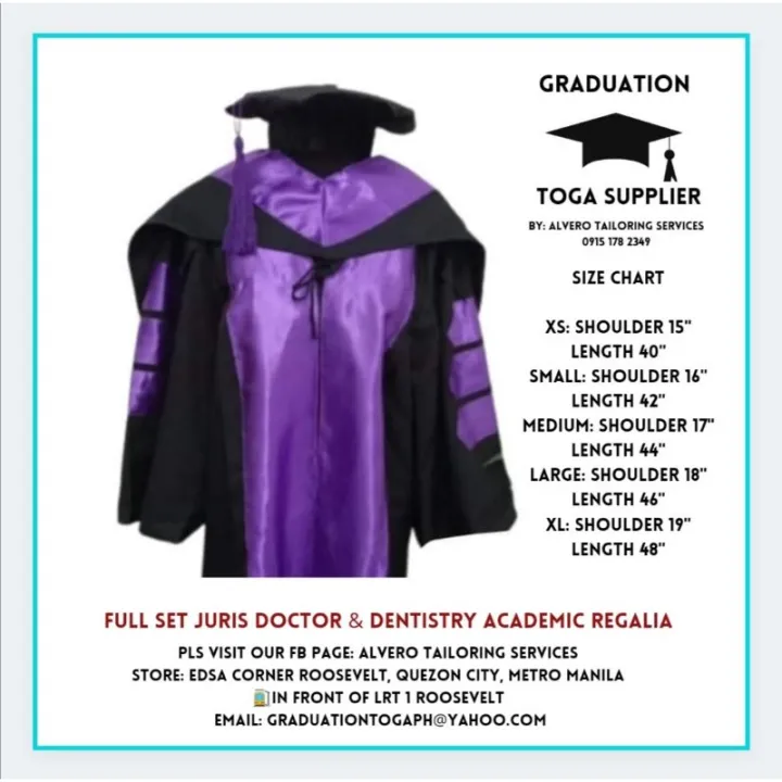 full set Juris Doctor Graduation Toga, hood, beret with tusselyCO ...
