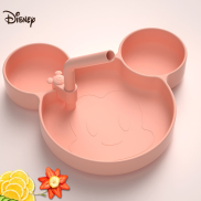 Disney Mickey Minnie Original Silicone Baby Feeding Plate With Straw