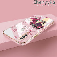 เคส Chenyyka สำหรับ OPPO A31 2020 A8เคสซิลิโคนลายการ์ตูนรูปหมีสตรอเบอร์รี่เคสดีไซน์ใหม่ด้านข้างกล้องฝาปิดเลนส์เต็มปกป้องกล่องกันกระแทก Softcase