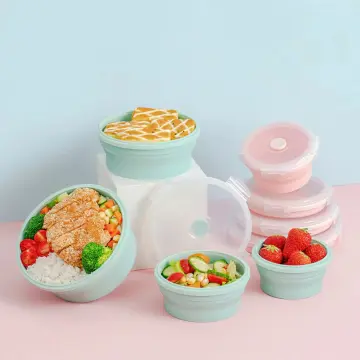 Silicone Lunch Boxes, Foldable Food-grade Microwave Silicone Lunch