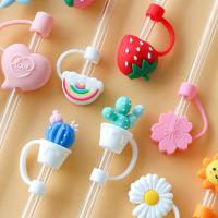 New Silicone Straw Plug For 6-8mm Drinking Dust Cap Cartoon Plugs Tips Cover Kitchen Glass Cup Drinkware Tools Promotional Items Specialty Glassware