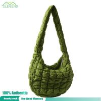 ?Arrive in 3 days?Shoulder Bag Quilted Check Female Hand Bag Large Capacity Solid Color Casual Fashion Simple Nylon Elegant for Weekend Vacation