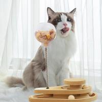 Cat Treat Toy Dispenser ของเล่นแมว Treat Balls Cat Kitten Spring Ball Toys Puzzle Supplies Food Dispensing