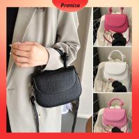 PROMISE หนังพียู กระเป๋าสะพายไหล่แบบสั้น สีทึบทึบ เล็กๆน้อยๆ กระเป๋า Crossbody แฟชั่นสำหรับผู้หญิง สลิงกระเป๋าถุง ผู้หญิงผู้หญิงผู้หญิง