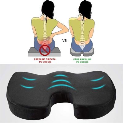 ❁ Gel Orthopedic Memory Cushion Foam U Coccyx Travel Seat Massage Car Office Chair Protect Healthy Sitting Breathable Pillows