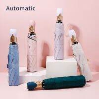 【Ink and green】 HighAutomatic UmbrellaWomenfolding Umbrella WindproofColor Umbrella Femaleparasol