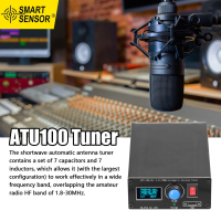 สมาร์ทเซ็นเซอร์ ATU-100-0A 1.8-55MHz เสาอากาศอัตโนมัติขนาดเล็กจูนเนอร์0.91นิ้วจอแสดงผล OLED อลูมิเนียมอัลลอยด์ Outcase With1800MAh แบตเตอรี่