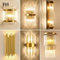 Modern Gold Crystal Wall Lights Bedside For Bedroom Living Room Home Decoration LED Sconce Bathroom Indoor Fixtures