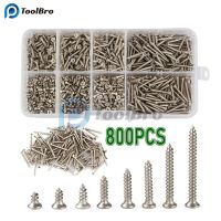 800pcs/box Stainless Steel Self Tapping Screw M2x4 M2x5 M2x6 M2x8 M2x10 Assortment Kit Lock Nut Wood Thread Nail Screw Sets