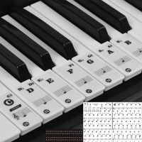 Piano Keyboard Stickers - 88/61/54/49/37 Keys, 52 White and 36 Black Note Labels Stickers Full Set, Transparent and Removable, Interesting Piano Guide for Kids and Beginners, Black and White