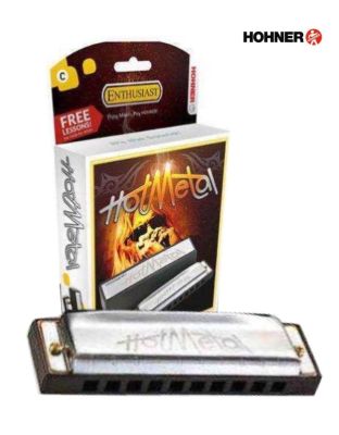 Hohner Hot Metal Harmonica ฮาร์โมนิก้า 10 ช่อง คีย์ D + แถมฟรีเคส &amp; คอร์สออนไลน์