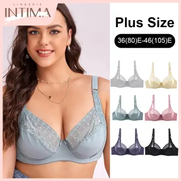 New young Half Cup bra set Plus Size D E cup Plunge thin womens