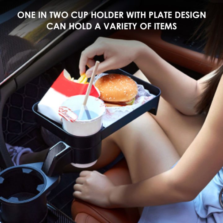 Car Cup Holder Expander With Tray, Cup Holder With Detachable Tray  Adjustable Organizer Table To Hold 32/40 Oz