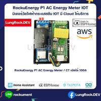 ชุดวัดการใช้ไฟฟ้าภายในบ้าน 1 เฟส 3 เฟส Smart AC Energy Meter IOT พร้อมกล่องเกาะรางปีกนก DIN Rail CT100A Home Assistant