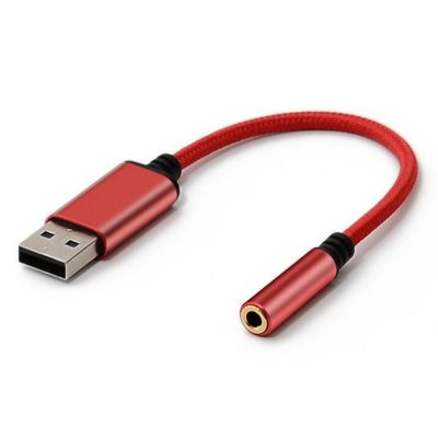 USB to 3.5mm Headphone Jack Audio Adapter,External Stereo Sound Card for PC, Laptop, for PS4,for Mac Etc (0.6 Feet)