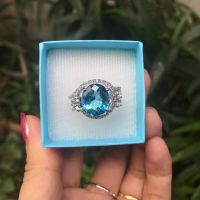 แหวนพลอยโทปาส (Blue Topaz) ไซส์ 5 กะรัต