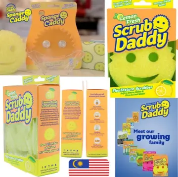 Scrub Daddy 3 Pc set soap dispenser, daddy caddy, scrub daddy Lemon Fresh  sponge