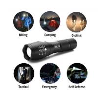 ไฟฉาย ไฟฉายแรงสูง Flashlight แสงขาว กันน้ำ (มี 3 โหมด ชาร์จผ่าน USB บอดี้โลหะ พร้อมเลนส์) แบตอึดนาน 3-6 ชม ปรับระยะส่องได้