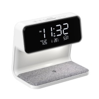 Alarm Clock with Wireless Charging and Lights Dimmable Digtial Alarm Clock Charging Station for Bedroom, Bedside Office Easy Install Easy to Use