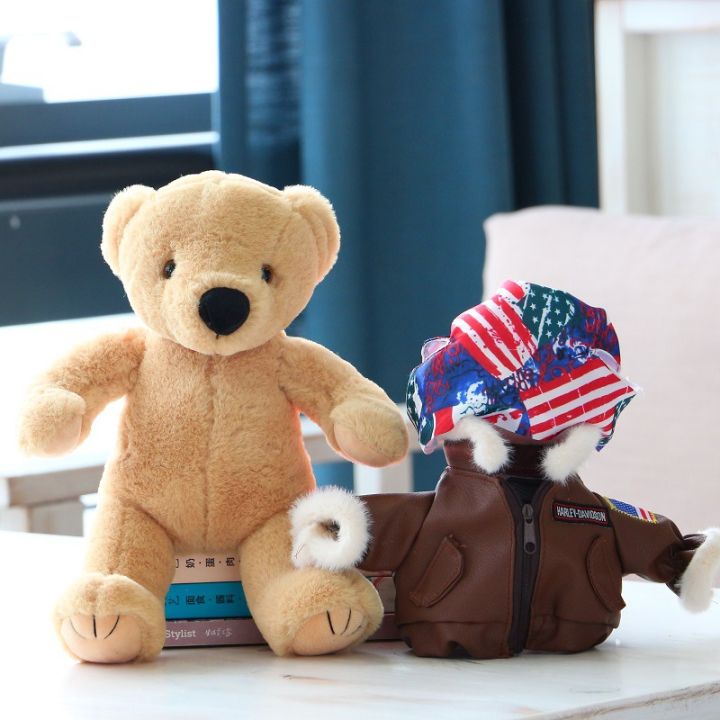cod-กองทัพอากาศนักบินหมีฮาร์เลย์มอเตอร์ไซด์ไรเดอร์ตุ๊กตาหมีตุ๊กตาตุ๊กตาของเล่นตุ๊กตาของขวัญที่ระลึก