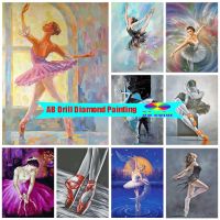 5D DIY Full Drill AB Diamond Painting Ballet Dancing Diamond Embroidery Resin Mosaic Wall Art Picture Kit Home Decoration Gift