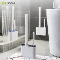 ELOSSA Silicone Toilet Brush Quick Draining Clean Tool Wall-Mount Or Floor-Standing Cleaning Brush Home Bathroom Accessories Set