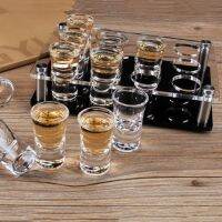 Acrylic Shot Glasses Server Holder Shot Glasses Liquor Tray For Barware Party Bar Whisky Brandy And Tequila Shot Set