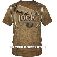 2023 NewGlock (Camo ทะเลทราย) Full Sublimation Man เสื้อ3D Tee Sublimated ฤดูร้อนแขนสั้น Tee