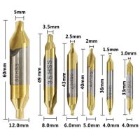 6ชิ้น/เซ็ต Hss M35โคบอลต์ศูนย์หัวเจาะ1.5/2/2.5/3/4/5มม. มาตรฐานมุม60องศาเจาะซิงค์เคาน์เตอร์หัวเจาะที่มีปลายคู่