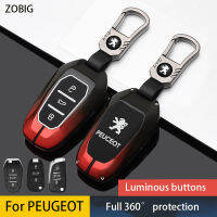 ZOBIG สังกะสีโลหะผสม Kunci Remote Mobil ปลอกใส่กุญแจรถสำหรับ Peugeot 2022 Key ฝาครอบ Fob สำหรับ Peugeot 207 3008 208 308 2008 307 508สำหรับ Citroen C1 C2 C3 C4 Original Remote ปุ่มควบคุม Shell