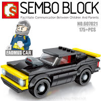 บล็อกตัวต่อรถแข่ง รถสปอร์ต พร้อมมินิฟิกเกอร์ 1 ตัว SEMBO BLOCK 607021 จำนวน 175 ชิ้น