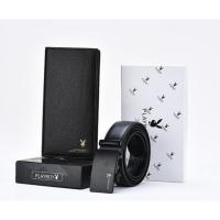 ▽●▨ xing lu nan Playboy Gift Packing Set Men Wallet Belt Kit Leather