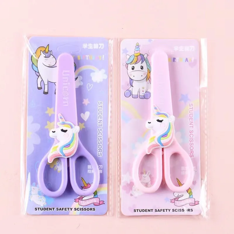 Safety Scissors with Unicorn Protective Cover Cap