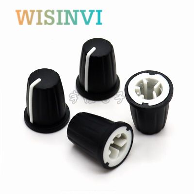 10PCS Rubber Half Shaft Knob Diameter 16.5mm Height 19mm Soft Rubber Potentiometer Knob 90 Degree D-Shaped Inner Hole 6mm Guitar Bass Accessories