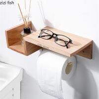 ✒ Wall-mounted Wooden Paper Towel Rack Bathroom Shelf Paper Roll Holder Toilet Paper Holders Napkin Holder Wall Tissue Holders