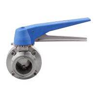 Butterfly Valve with Blue Trigger Handle Stainless Steel 304 Tri-Clamp