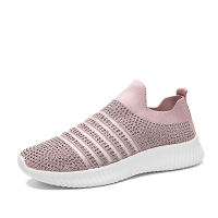 Women Vulcanized Shoes Sneakers Woman Mesh Breathable Air Slip On Rhinestone Comfort Ladies Casual Plus Size Ladies Fashion