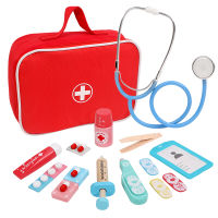 Kids Wooden Doctor Toy Set Simulation Family Doctor Nurse Medical Kit Toy Pretend Play Hospital Medicine Accessorie Children Toy