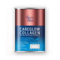 Aura blue careglow collagen ออร่าบลูคอลลาเจน แคร์โกลว์ ปริมาณ100 กรัม