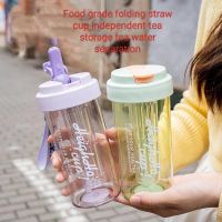 600Ml Large Capacity High-Temperature Resistant Plastic Straw Water Cup Sports Water Bottle Coffee Cup Outdoor Camping Drinking