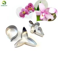 【❖New Hot❖】 caijunqi 3Pcs ดอกไม้เหล็กสเตนเลสคุกกี้ฟองดองแม่พิมพ์ Phalaenopsis Orchid Petal ที่ตัดคุกกี้เครื่องมือตกแต่งหน้าเค้กกัมเพสต์แม่พิมพ์