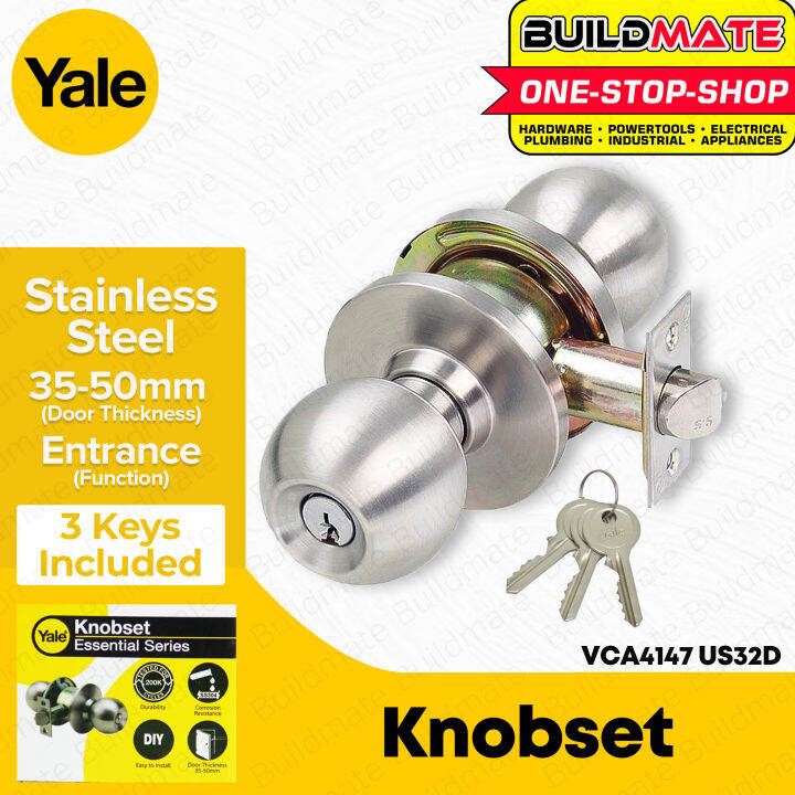 YALE Essential Series Entrance Function Knobset Door Knob Stainless ...