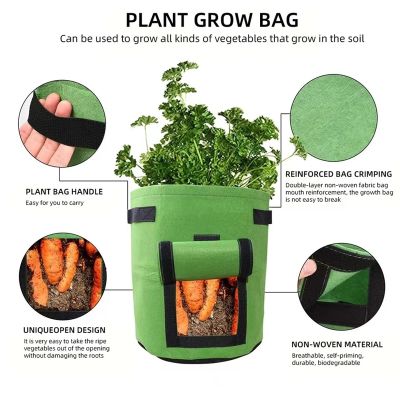 【LZ】 Non-woven planting bag garden potato potted planting bag thickened garden carrot taro peanut planting bag home garden planting